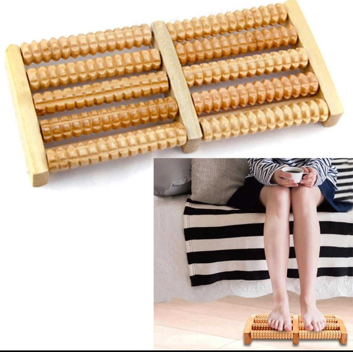 Wooden Foot Roller Massager