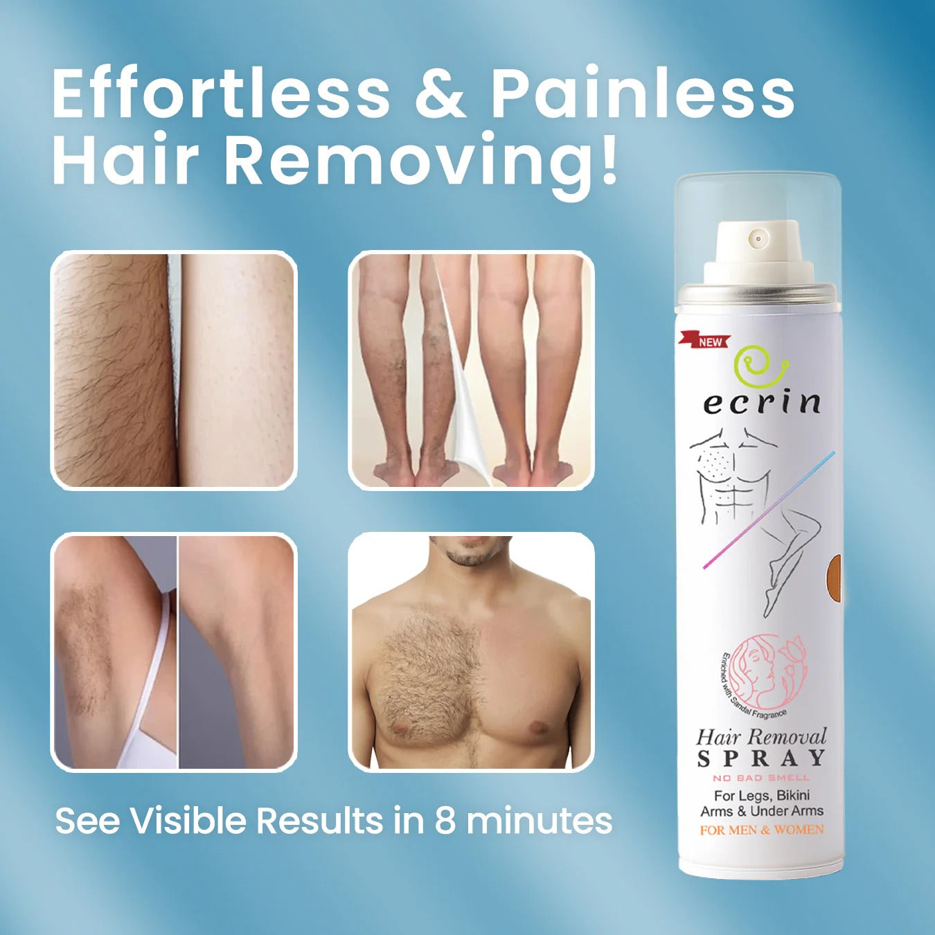New Ecrin Hair Removal Foaming Spray - (200ml)