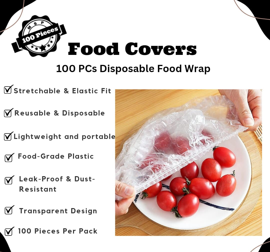 Disposable Plastic Wrap Covers - 100pcs