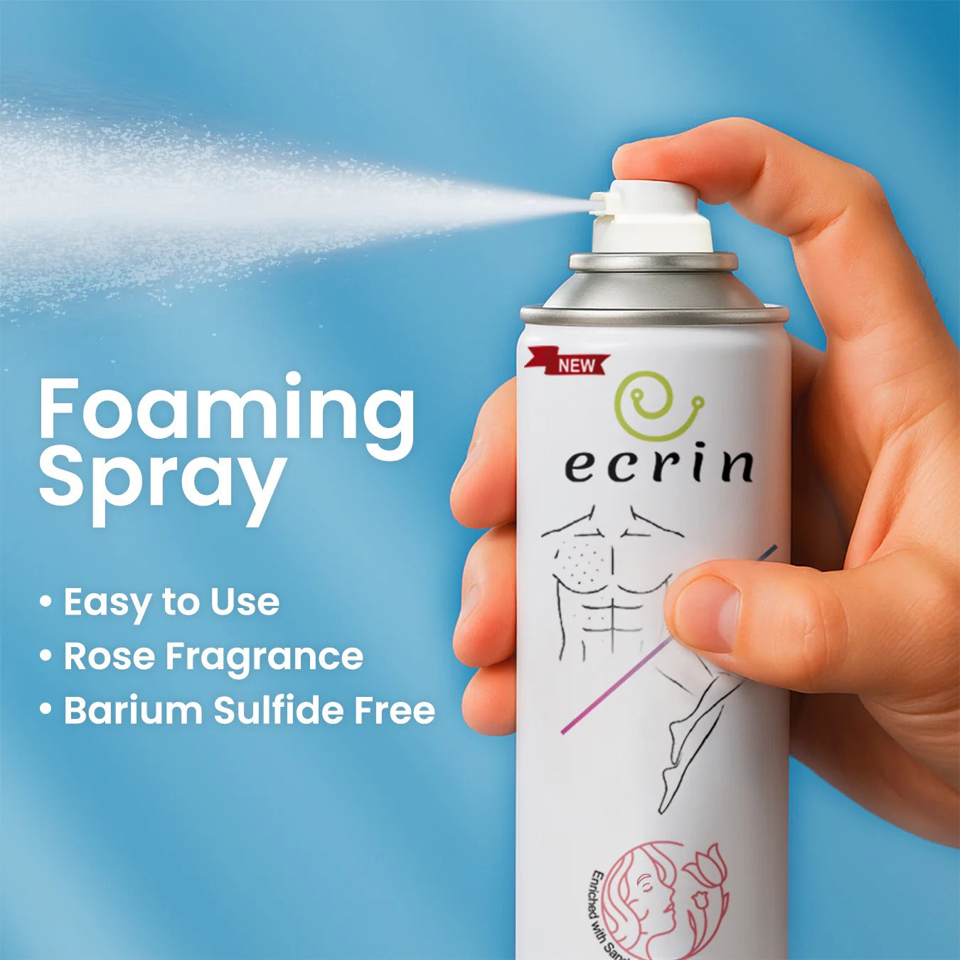 New Ecrin Hair Removal Foaming Spray - (200ml)